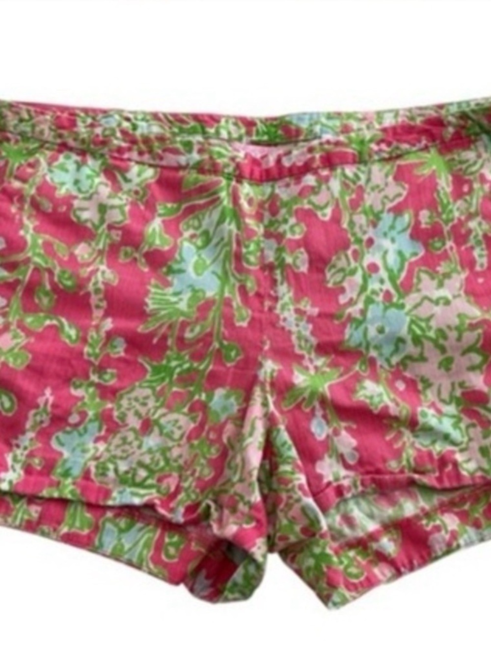 Lilly Pulitzer Pink and Green Floral chino shorts